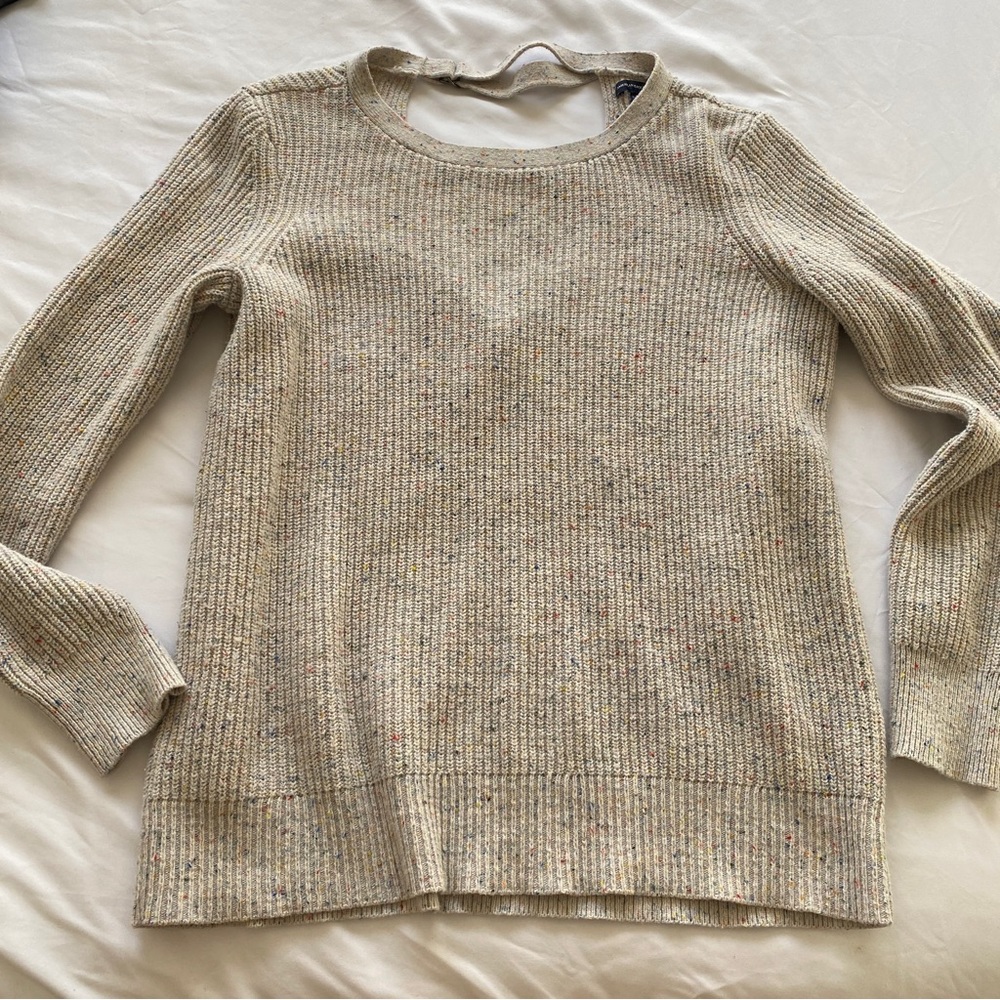 American Eagle Confetti Knit Sweater with Open Back